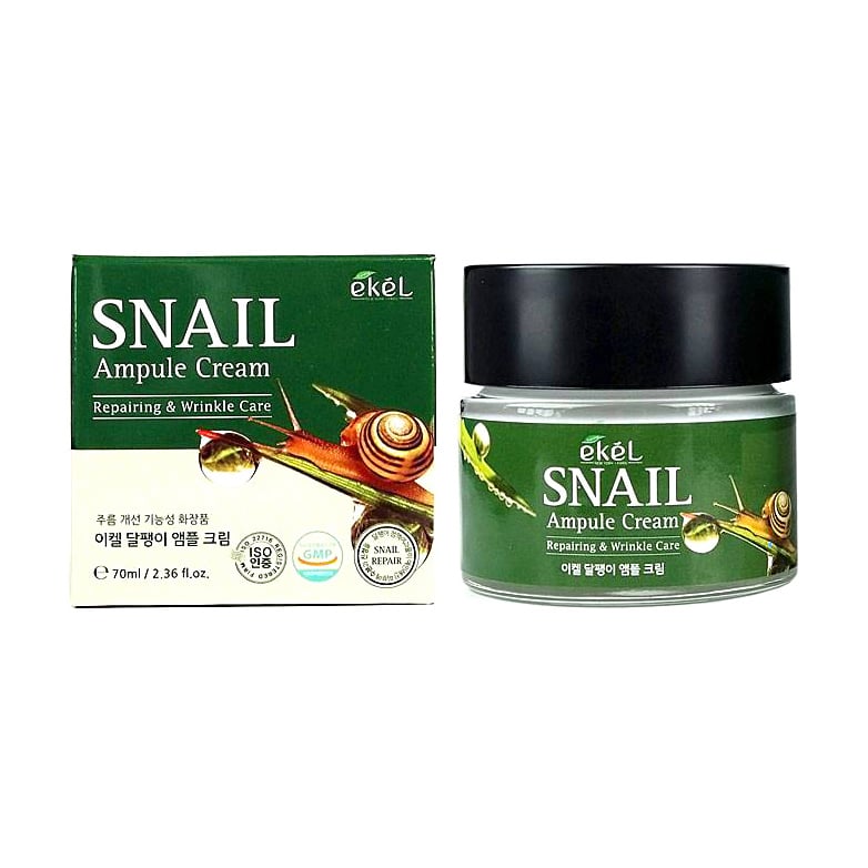Крем для обличчя Ekel Snail Ampule Cream з муцином равлика, 70 мл